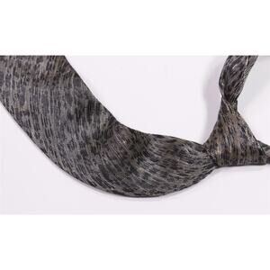 Versace Vintage 70s 80s Gray Black Cotton Linen Slim Necktie Tie